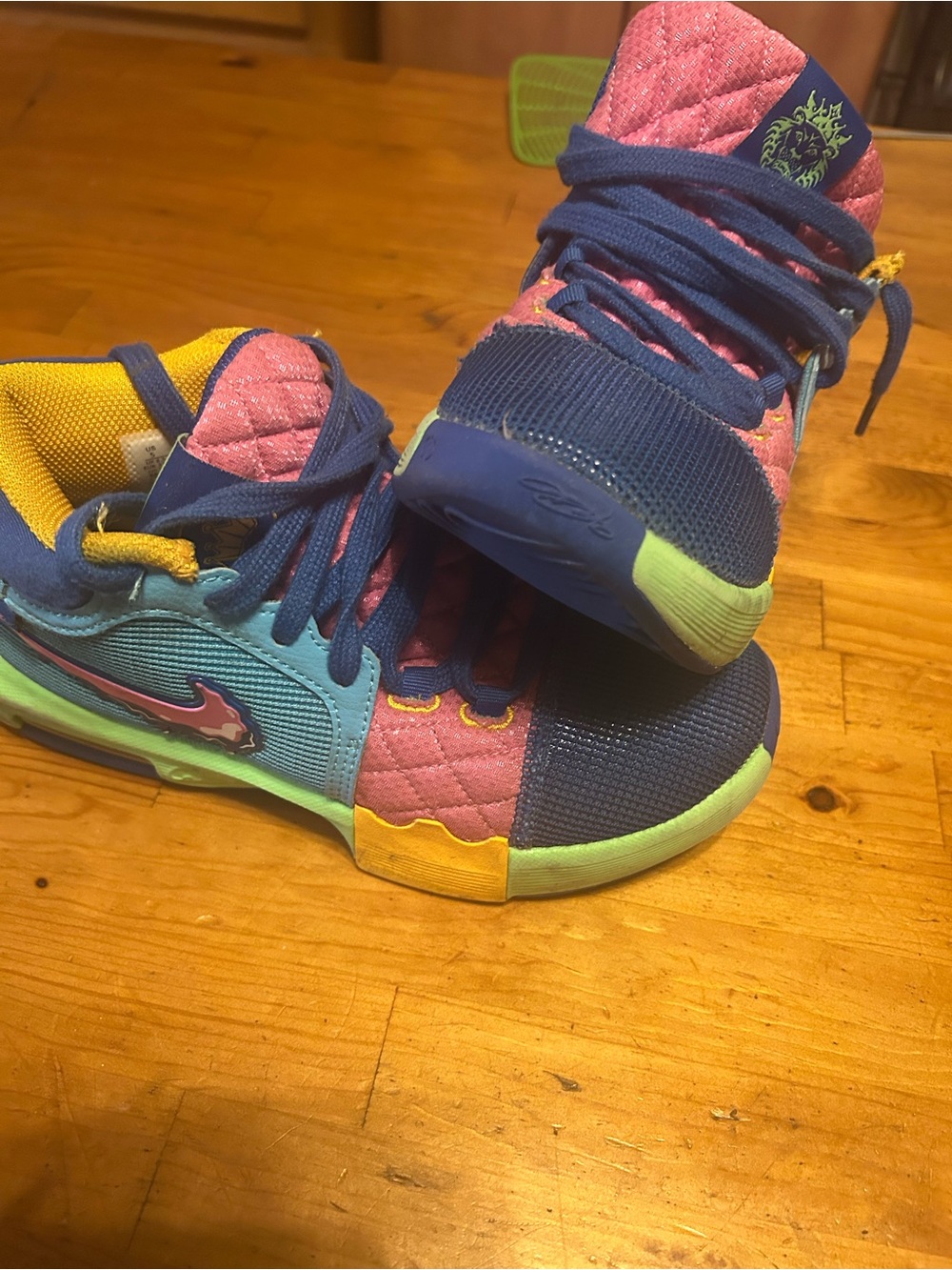 Nike Kids Multicolor LeBron Ipromise Sneakers — Blue, Pink & Yellow